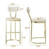 Garvee Bar Stools Set, Counter Height Bar Stools with Soft Velvet Upholstery & Metal Legs, Kitchen Island Stools with Back for Home Bar - 2 of 4