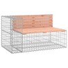 vidaXL Garden Bench With Gabion Basket Natural brown wood and grey steel - 3 of 4