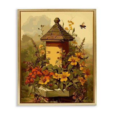 Stupell Industries Bees & Floral Architecture, 17" x 21"