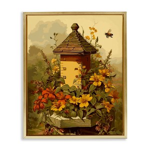 Stupell Industries Bees & Floral Architecture, 17" x 21" - 1 of 4