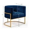 Velvet Accent Chair with Cushion, Golden Metal Stand, Curve Backrest Upholstered Vanity Chair, Home Leisure Chair for Bedroom, Living Room, Office - 3 of 4