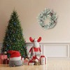 24inch artificial wintry pine wreath with candle rings greenery berry clusters frosted branches front door wallxmas fireplace decor - 4 of 4