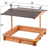 Tierra Garden Wooden Children's Sandbox with Retractable Roof 4.66 ft. W x 4.66 ft. L x 4.33 ft. H - 2 of 4