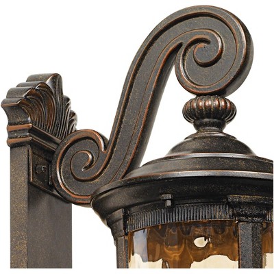 Bellagio Traditional Bronze Outdoor Wall Light with Champagne Hammered Glass