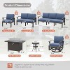 ALAULM Aluminum Patio Furniture Set Modern Metal Outdoor Conversation Sets w/45in Propane Fire Pit Table, Swivel Rocking Chairs w/5.1 Inch Cushion - 2 of 4