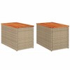 vidaXL Garden Side Table Beige and brown - 2 of 4