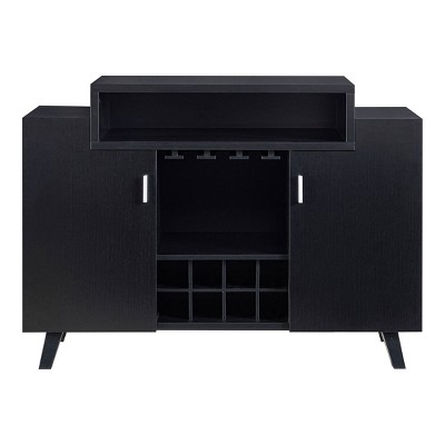 Dorfella 2 Open Shelf Buffet Black - miBasics