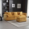 VASIP 112" Oversized L-Shaped  Modular Cloud Couch Sofa,Chenille Sleeper Sofa with Memory Foam ,Moveable Ottoman for Living Room,Emerald - 3 of 4
