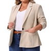 Agnes Orinda Women's Plus Size Long Sleeve Button Open Front Business Blazer with Pockets - 2 of 4