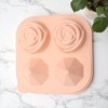 Unique Bargains Ice Tray 4-Cavity Rose Diamond Ice Mould Irregular Hand Wash Only Silicone 5.31"x5.31"x1.85" 1 Pc - 2 of 3