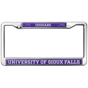 University of Sioux Falls Mascot Full Size Standard License Plate Metal Frame - 1 of 4