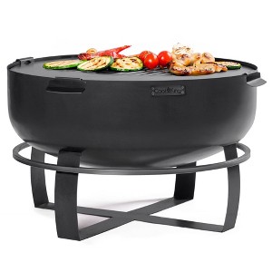 Good Directions Viking 32" XXL Outdoor Fire Pit with Grill Plate Black - 1 of 4