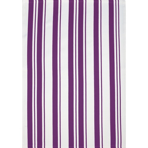 KitchenAid Hand Dish Towel Kitchen Cloth Set of 2 Purple Stripes 100%  Cotton