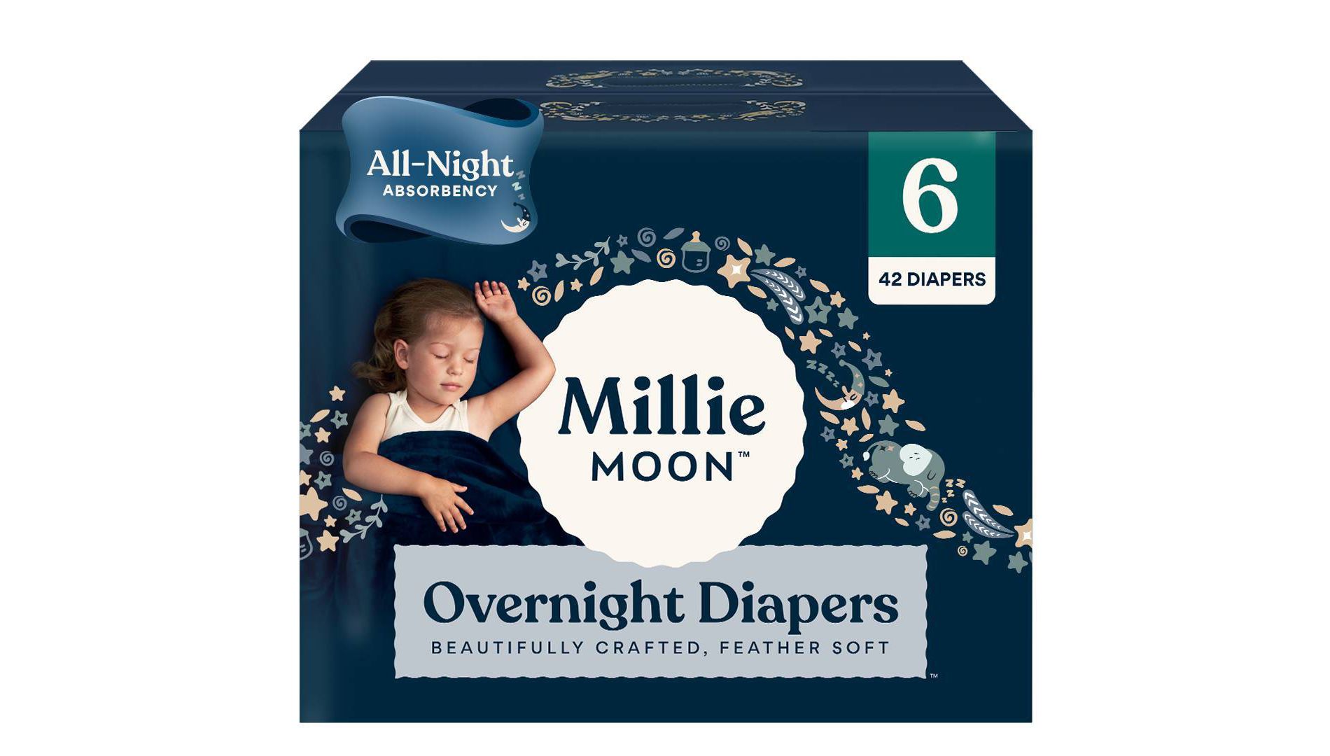 Millie Moon Disposable Overnight Diapers - Size 6 - 42ct