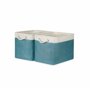 Aoibox Foldable Storage Bins Set of 2 Extra Large Fabric Organizer Baskets with Cotton Rope Handles for Closet Linen - 1 of 4