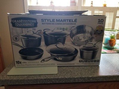 Best Buy: Granitestone Non Stick 10pc Cookware Set Hammered Pewter