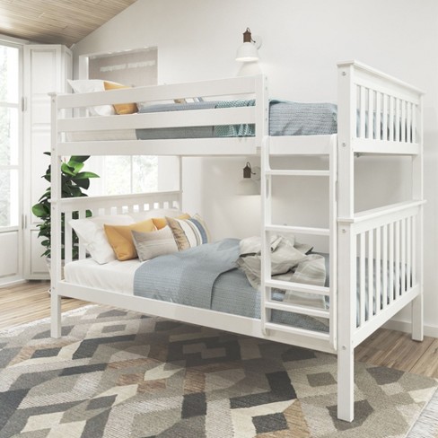 Plank+beam Solid Wood Classic Full Over Full Bunk Bed Bed, White : Target