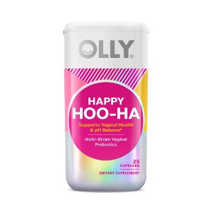 OLLY Happy Hoo-Ha Probiotic Capsules for Women Supports, Vaginal Health and pH Balance - 25ct - 1 of 4