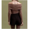 Women's Foldover Off The Shoulder Long Sleeve Top - LA MIEL - 3 of 3