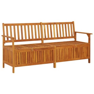 vidaXL Storage Bench 66.9" Solid Wood Acacia