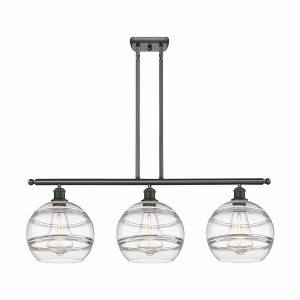 Rochester - 3 Light Stem Hung Island In Industrial Style-12.13 Inches Tall and 36.5 Inches Wide - 1 of 1