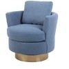 Teddy Fabric Swivel Bucket Chair, Living Room Armchair with Gold Metal Base - ModernLuxe - 2 of 4