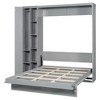 TIRAMISUBEST Full/Queen Size Murphy Bed Wall Bed with Open Storage Shelves and Bulit-in Wardrobe, Space Saving Folding Murphy Cabinet Bed w/LED Lights - 4 of 4