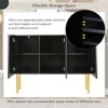 CENGHU Simple & Luxury Style Storage Cabinet, Buffet Cabinet with Gold Metal Legs & Handles, Adjustable Shelves, for Living Room, Dining Room - 2 of 4