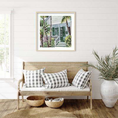 Melissa Wang Palm House I 33" x 33" Natural Wood Framed Wall Art Print