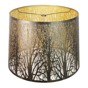 Large Metal Lampshade Forest Etching Forest Lamp Shade Pattern 12'' Top × 14'' Bottom × 10" Height Fits For Table Lamps and Floor Lamps Spider Fitter - 1 of 4