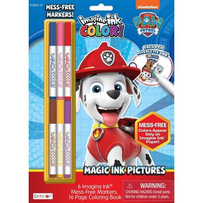 Nickelodeon Imagine Ink Paw Patrol Mess Free Markers and Coloring Book -  Paw Patrol Coloring Pages Bundle for Kids Ages 4-8 with Stickers and Door