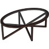 Anybear Modern Simple Glass Coffee Table With Solid Wood Base, Brown - 2 of 4