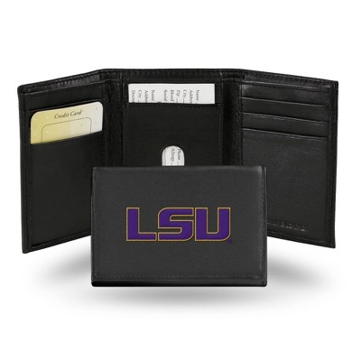 NCAA LSU Tigers Embroidered Genuine Leather Tri-Fold Wallet