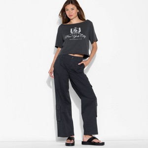 Women's Short Sleeve Off the Shoulder Boxy T-Shirt - Wild Fable™ - 1 of 4