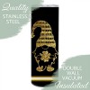 Golden Glamourous Glittered St. Patrick's Day Shamrock Gnomes 20 ounce Stainless Steel Travel Tumbler with Lid For Your On The Go Beverages - 3 of 4
