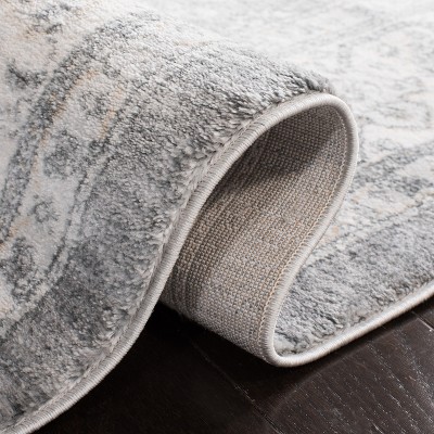 Isabella 4' Square Grey and Cream Synthetic Oriental Rug