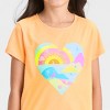 Girls' Short Sleeve Graphic T-Shirt - Cat & Jack™ Light Orange - image 2 of 3