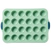 Starfrit 24-Cup Silicone Mini Muffin Pan with Integrated Metal Frame, Sage Green - 3 of 4