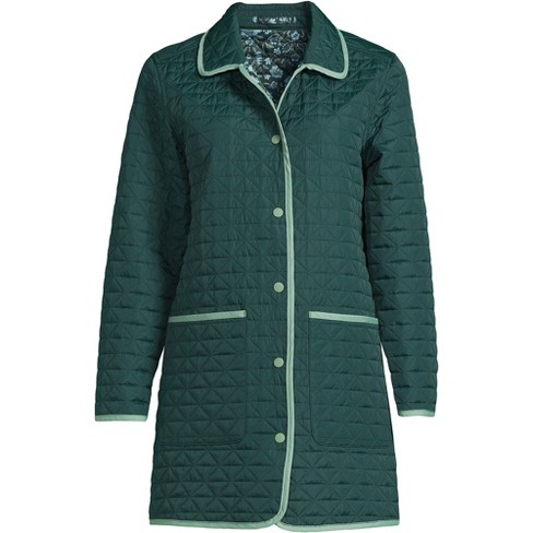 Lands' End Women's Insulated Reversible Barn Coat - Large - Deep Balsam ...