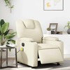 vidaXL Electric Massage Recliner Chair - Cream Faux Leather Adjustable Lounge Armchair with Cup Holders for Living Room/Office - 2 of 4