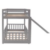 Twin Over Twin Bunk Bed with Slide and Ladder, White - 2 of 4