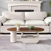 Lyngins Luxury Modern Oval Coffee Table, 47.24" Center Table with Storage Drawer & Shelf – Metal Frame, Faux Marble Top, Living Room Table - 2 of 4