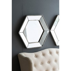 VYNXARIA 21"*18" Hexagon Wall Mirror with Traditional Silver Finish, Home Decor Accent Mirror for Living Room, Entryway,Bedroom - 1 of 3
