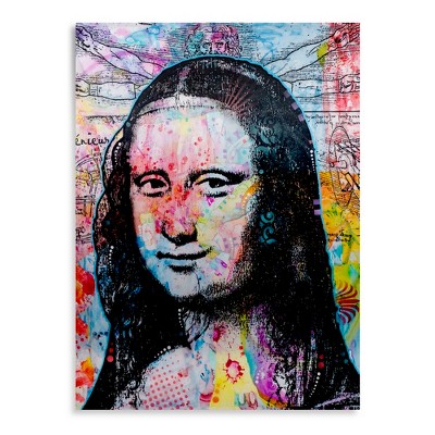 Dean Russo Colorful Pop Art Mona Lisa Brushed Aluminum Portrait