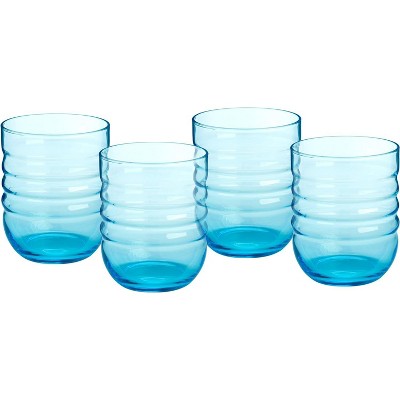 ARTLAND Old-Fashioned, Set of 4, Aqua, Double Glass