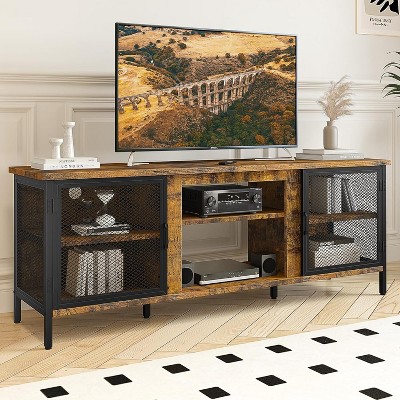 AOXUN Industrial Entertainment Center for TVs up to 65 Inch with Ample Storage Space, Brown