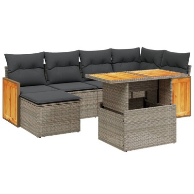 vidaXL Garden Sofa Set Grey