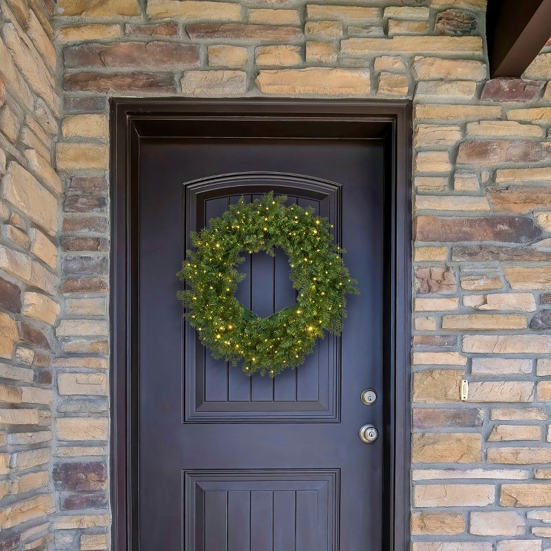 24" Pre-lit Battery Operated Infinity Lights Kingswood Fir Wreath- National Tree Company, 3 of 6