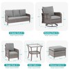 Sonkuki 8 Pieces Patio Sofa with Swivel Rocking Chairs Set, All-Weather PE Rattan Conversation Couch with Cushion - 3 of 4