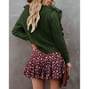 Womens V Neck Button Down Sweaters Tops Casual Long Sleeve Ruffle Knit Cardigan - 2 of 4